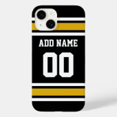 Black Gold Football Jersey Case-Mate iPhone Case (Achterkant)