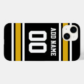 Black Gold Football Jersey Case-Mate iPhone Case (Achterkant (horizontaal))