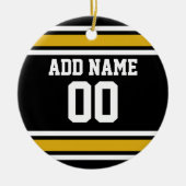 Black Gold Football Jersey Keramisch Ornament (Voorkant)