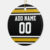 Black Gold Football Jersey Keramisch Ornament (Links)