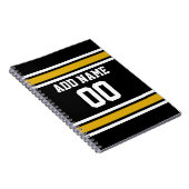 Black Gold Football Jersey Notitieboek (Rechterzijde)