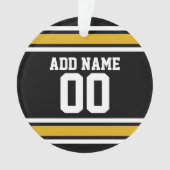 Black Gold Football Jersey Ornament (voorkant)