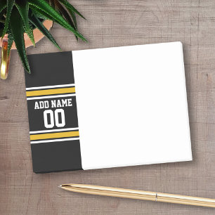 Black Gold Football Jersey Post-it® Notes