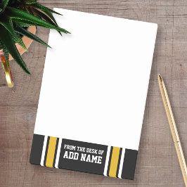 Black Gold Football Jersey Post-it® Notes