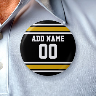 Black Gold Football Jersey Ronde Button 5,7 Cm