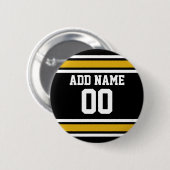 Black Gold Football Jersey Ronde Button 5,7 Cm (Voorkant /achterkant)