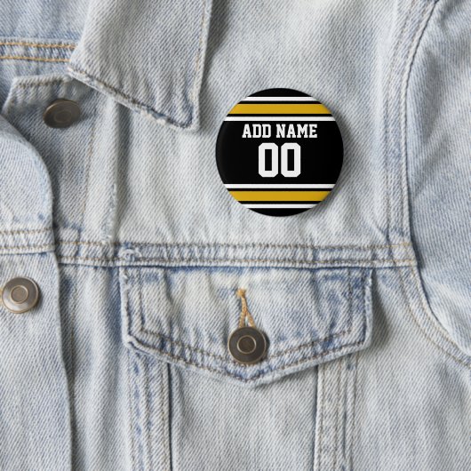 Black Gold Football Jersey Ronde Button 5,7 Cm (In situ)