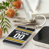 Black Gold Football Jersey Sleutelhanger (Voorkant Rechts)