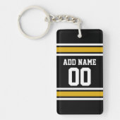Black Gold Football Jersey Sleutelhanger (Voorkant)