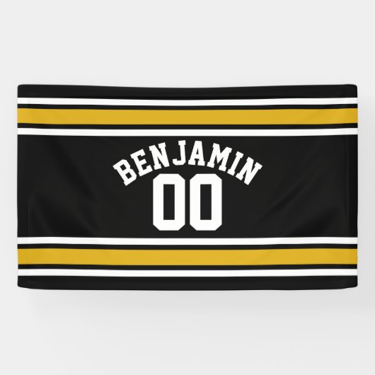 Black Gold Football Jersey Spandoek (Horizontaal)