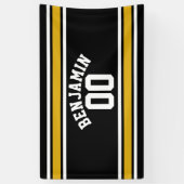 Black Gold Football Jersey Spandoek (Verticaal)