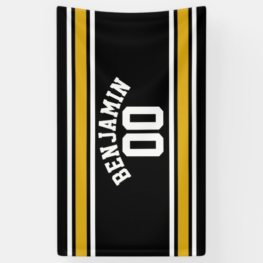 Black Gold Football Jersey Spandoek (Verticaal)