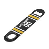 Black Gold Football Jersey Speed Flessenopener (Voorkant Gekanteld)