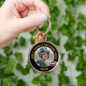 Black Gold Football Player Photo Commemorative Sleutelhanger (Hand)