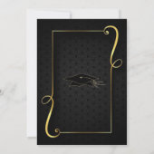 Black Gold Framed Afstuderen Invitation Sjabloon (Achterkant)