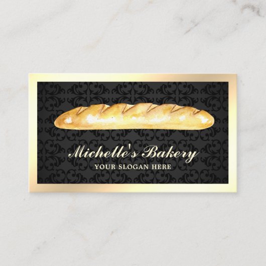 Black Gold French Bread Baguette Bakery Visitekaartje (Voorkant)