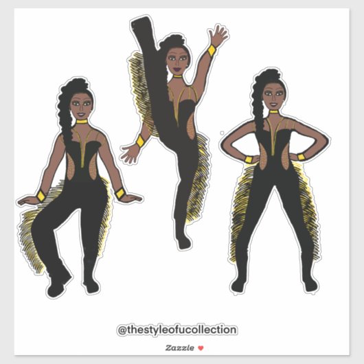 Black Gold Fringe Dancer #1 Sticker (Vel)