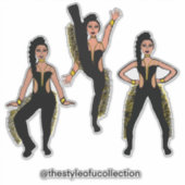 Black Gold Fringe Dancer #2 Sticker (Voorkant)