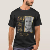 Black Gold Funeral Custom Photo Memorial T-Shirt (Voorkant)