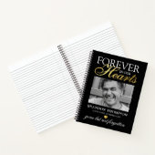 Black Gold Funeral Photo Memorial Guest Book Notitieboek (Binnen)