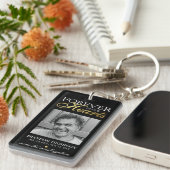 Black Gold Funeral Photo Memorial Keepslag Sleutelhanger (Voorkant Rechts)