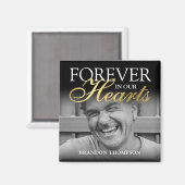 Black Gold Funeral Photo Memorial Magneet (Voorkant / Achterkant)