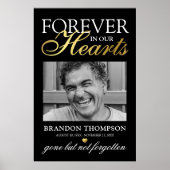 Black Gold Funeral Photo Memorial Poster (Voorkant)