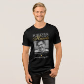 Black Gold Funeral Photo Memorial T-Shirt (Voorkant volledig)