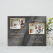 Black & Gold Funeral-programma | Dienstenvolgorde (Staand voorkant)