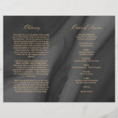 Black & Gold Funeral-programma | Dienstenvolgorde (Achterkant)