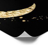 Black Gold Galaxy Outer Space Baby shower Welkom Poster (Hoek)