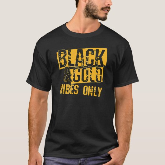 Black Gold Game Day Group  For High School Footbal T-shirt (Voorkant)