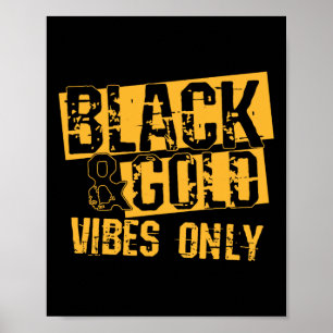 Black Gold Game Day Group-Shirt voor middelbare sc Poster