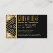 Black Gold Gatsby Goddess Stylist Visitekaartjes (Achterkant)