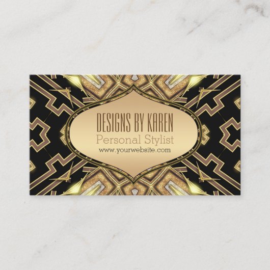 Black Gold Gatsby Goddess Stylist Visitekaartjes (Voorkant)