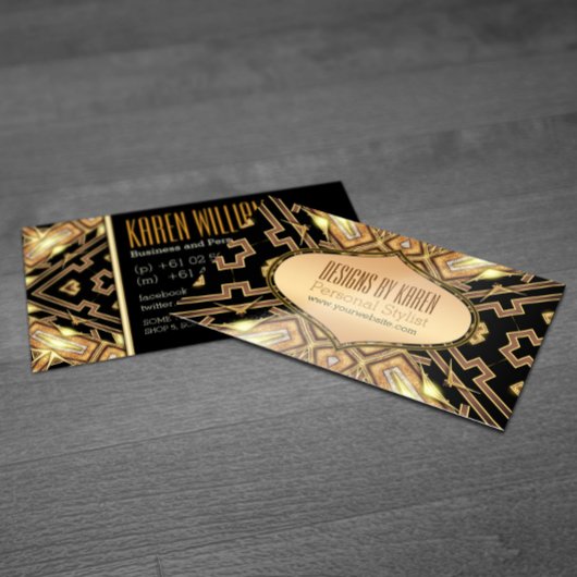 Black Gold Gatsby Goddess Stylist Visitekaartjes