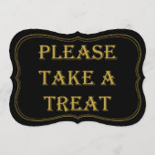 Black & Gold Gatsby Wedding Favor Sign 1920 Kaart (Achterkant)