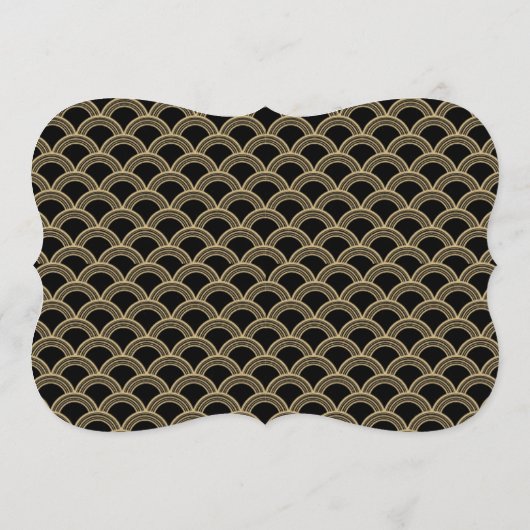 Black & Gold Gatsby Wedding Favor Sign 1920 Kaart (Achterkant)