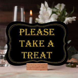 Black & Gold Gatsby Wedding Favor Sign 1920 Kaart