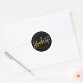Black Gold Gefeliciteerd met de Afstuderen partij Ronde Sticker (Envelop)