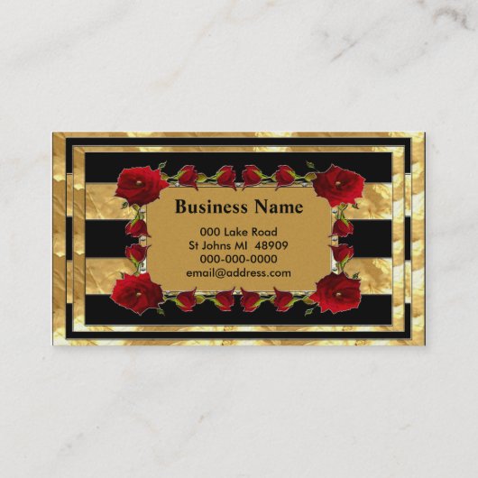 Black Gold Gem-Rozen Visitekaartje (Achterkant)