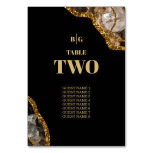 Black & Gold Geode Glitter Wedding Kaart