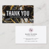 Black & Gold Geode Marble Business Hartelijk dank Visitekaartje