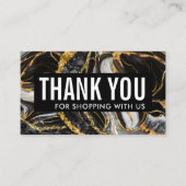 Black & Gold Geode Marble Business Hartelijk dank Visitekaartje (Voorkant)