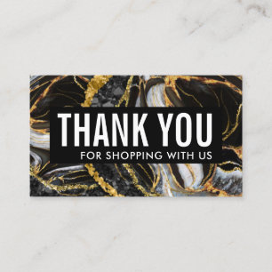 Black & Gold Geode Marble Business Hartelijk dank Visitekaartje