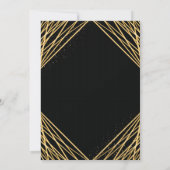 Black Gold Geometric Abstracte Retirement Party Kaart (Achterkant)