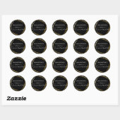 Black Gold Geometric Modern Quinceañera Ronde Sticker (Vel)