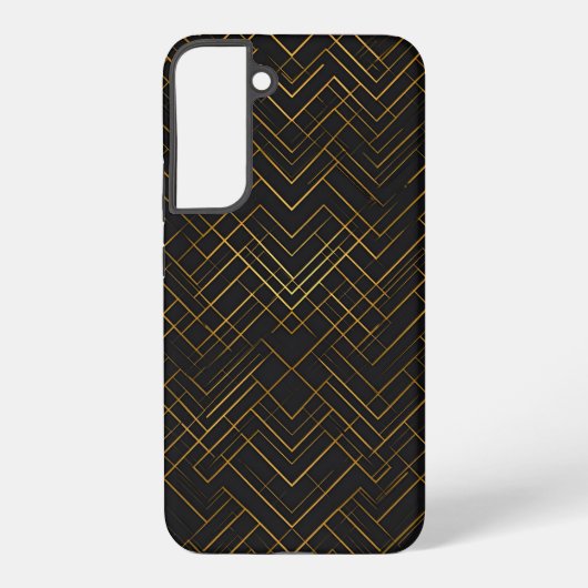 Black Gold Geometric Samsung Galaxy Hoesje (Achterkant)