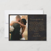 Black Gold gepersonaliseerde bedankkaart voor de b (Achterkant)