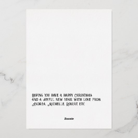 Black & Gold Gingham Kerstvakantie Foto Folie Feestdagenkaart (Achterkant)